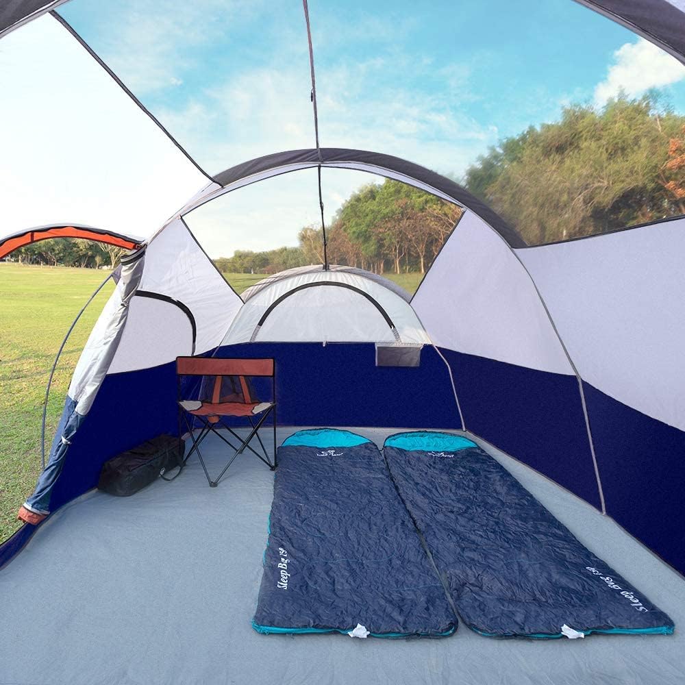 CAMPROS 8-Person Waterproof Camping Tent with Carry Bag – Blue