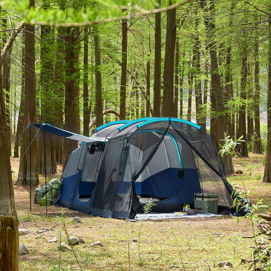 Timber Ridge 8-Person Waterproof Family Camping Tent with Screen Room & Carry Bag